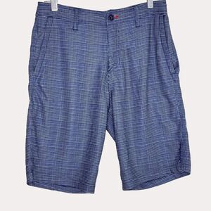 O Neill Hybrid Mens Skate Shorts Plaid Blue 30 bv